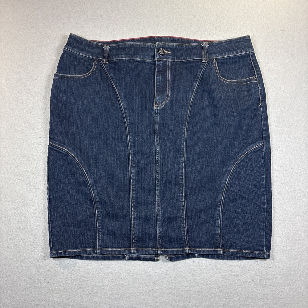 Lane Bryant Skirt Womens 18‎ Jean Denim Pockets Bohemian Classic